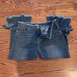Virus Denim Collection-Vintage Fringed Jeans-Raw Flared Hem-Never Worn